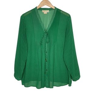 Michael Kors Pleated Button Down Blouse